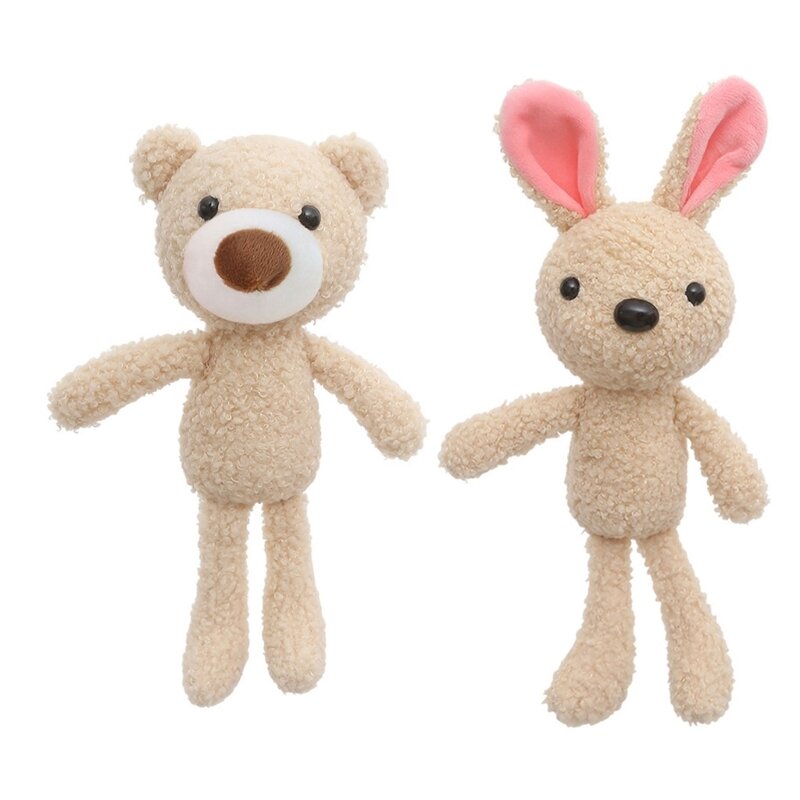 F62d pelúcia pelúcia animal coelho urso macio bonito chaveiro mochila brinquedo decorativo