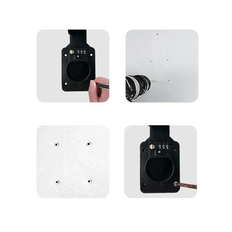 One Piece Wall EV charger cable holder gun head socket for gbt With a lock EVSE  connector