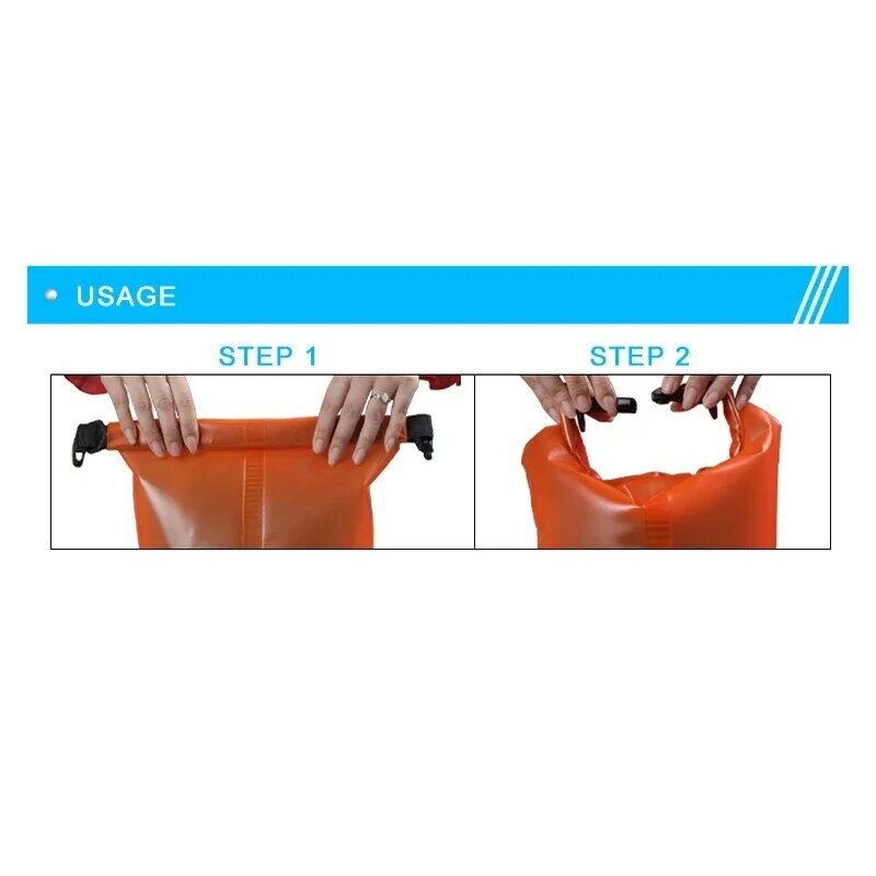 Saco de natação impermeável em PVC para homens e mulheres, armazenamento por compressão por mergulho, mochila de caiaque, ao ar livre, seco, 2L, 5L, 10L, 15L, 20L