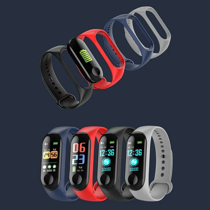 Zegarek Fitness ekran LED kolorowy inteligentna bransoletka sportowa aktywność Running Tracker tętno dla dzieci zegarki damskie męskie godziny