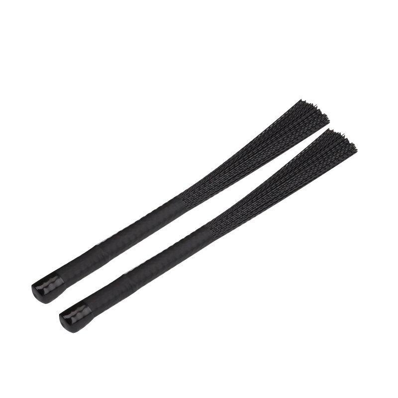 2 Pieces  Drum Brushes Sticks Nylon 370x19mm Cleaning Brushes White/Black NEW