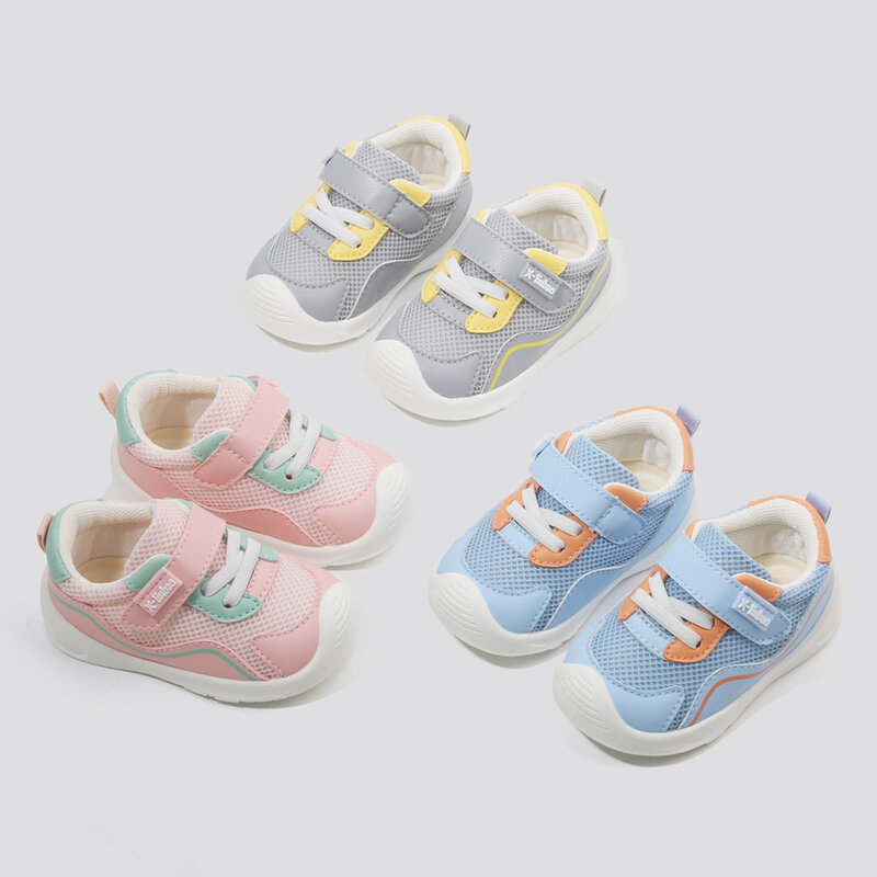 Sepatu jala bayi balita, sneaker anti selip sol lembut untuk anak laki-laki dan perempuan