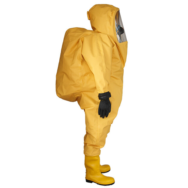 ガスタイトな化学保護スーツ,耐油性,耐火性のあるカバー付き