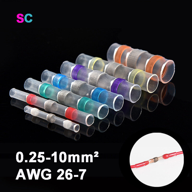 5/10/20/30PCS Heat Shrink Waterproof Solder Seal Sleeves Butt Wire Connectors Electrical Insulated Cable Splice Terminals