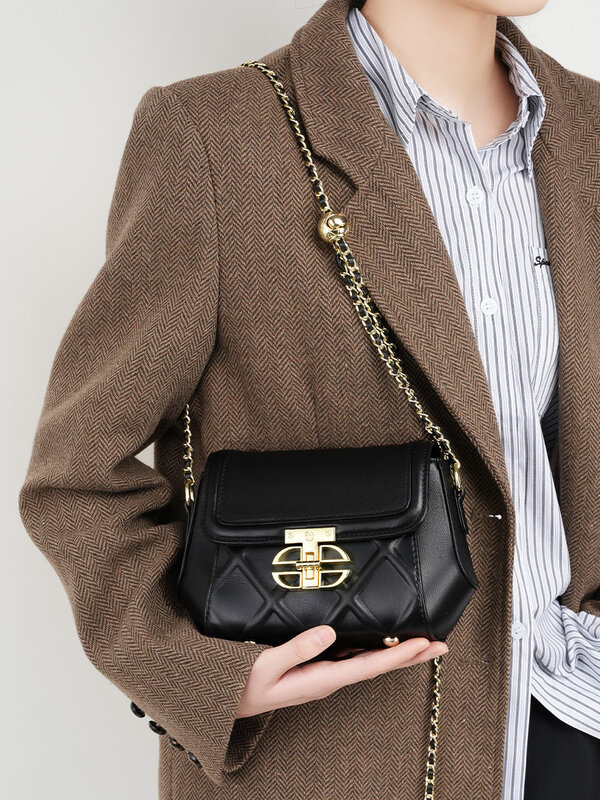 Classic light luxury style 2024 nuova borsa a tracolla borsa da donna borsa a tracolla a catena in pelle
