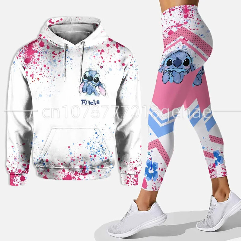 2024 New 3D Women's Set Sports Hooded Yoga Pants Sports Disney Fashion Sportswear Essential Hoodie Woman clothing y2k bts