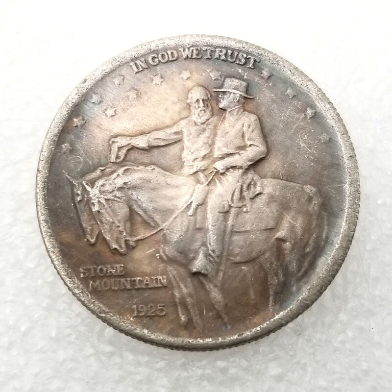 Koin pasangan mewah 1925 batu gunung, setengah uang seni saku romantis keputusan AS koin peringatan koin keberuntungan + tas hadiah