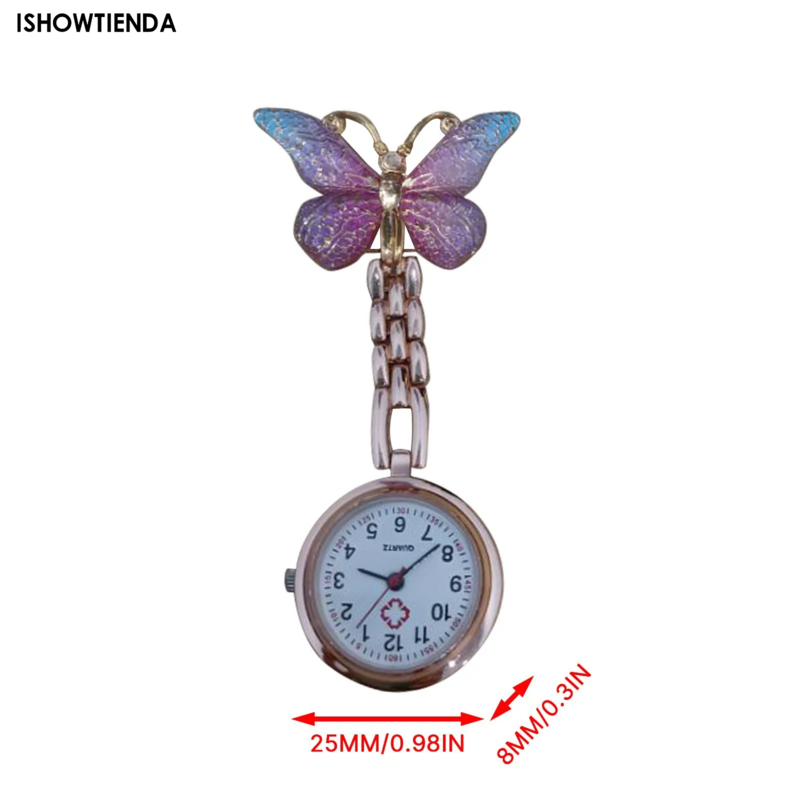 Schmetterling Krankens ch wester Taschenuhr Mode Quarzuhr hängende Uhr Krankens ch wester Zubehör Taschenuhren für Betreuer Abschluss geschenk