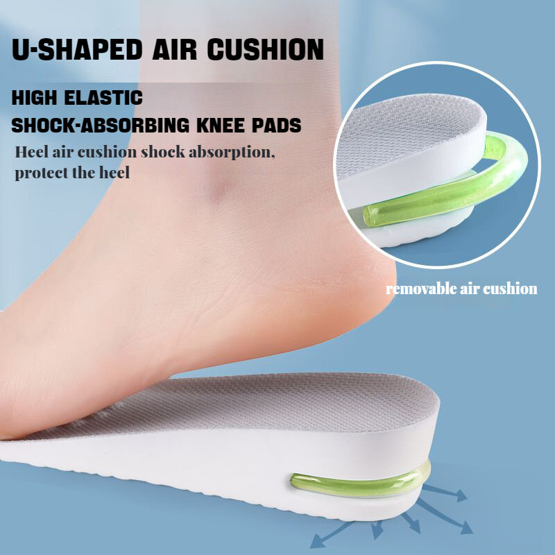 1Pair Height Increase Insole for Feet Comfort Plantar Fasciitis Shoes Insoles Men Women Sports Air Shock Absorbing Shoe Pads