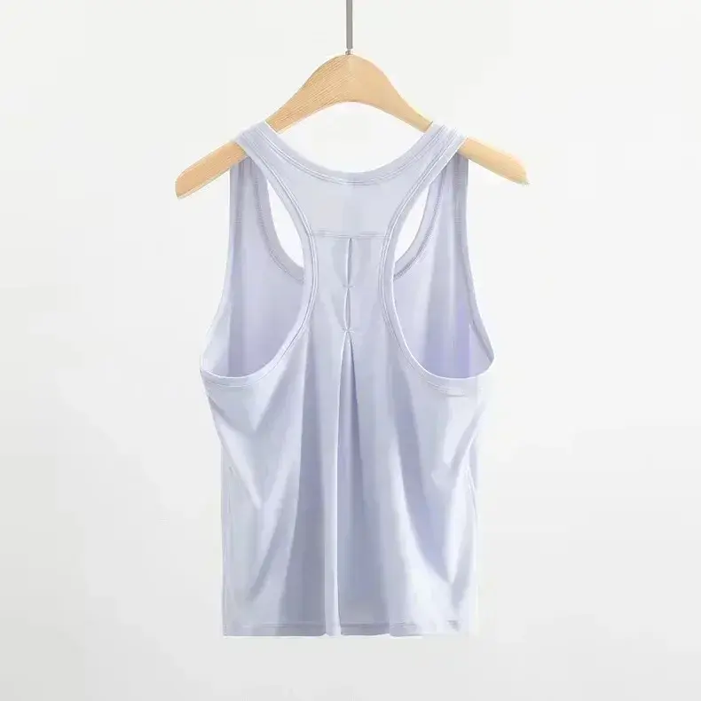 Lemon-Camiseta sin mangas deportiva para mujer, Top corto de secado rápido, sólido, para correr, ejercicio, entrenamiento