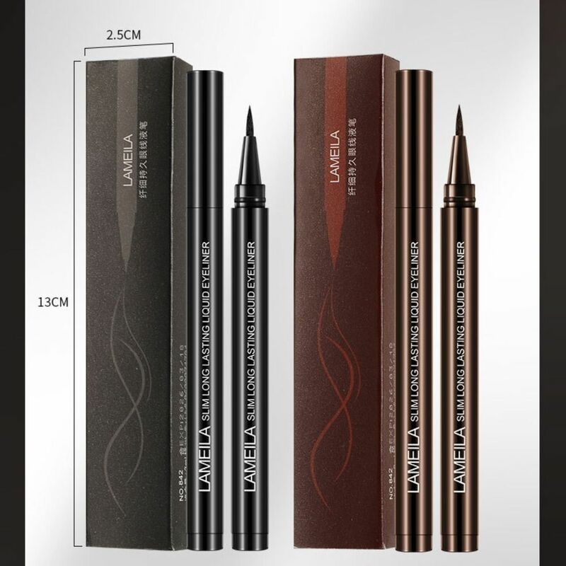Trwały ultracienki płynny Eyeliner długopis wodoodporny szybkoschnący brązowy płyn Eyeliner matowe dolne rzęsy