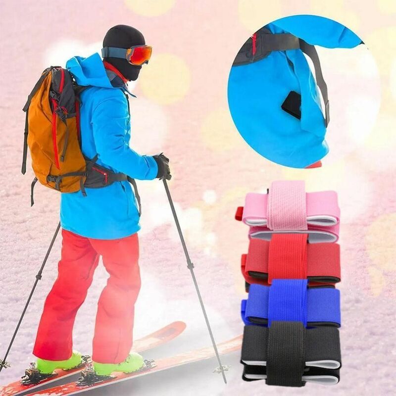 Pembawa Ski portabel nilon papan ganda, tali bahu Ski tetap tali Ski dapat diatur