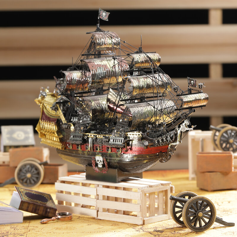 Piececool 3D Puzzle in metallo The Queen anne's Revenge Jigsaw Pirate Ship kit di costruzione di modelli fai da te giocattoli per adolescenti rompicapo