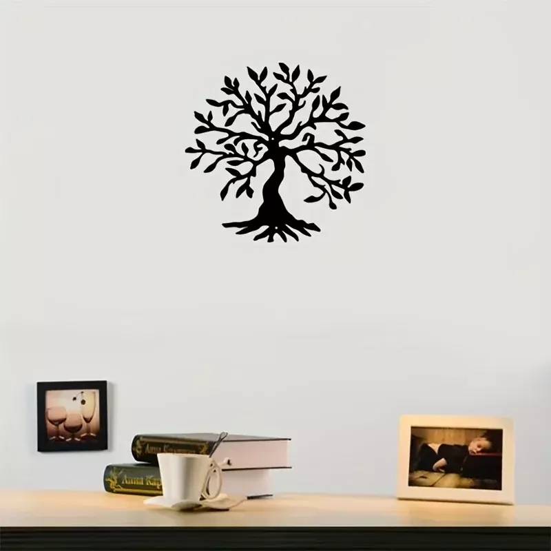 Arte de pared de Metal artesanal, silueta de árbol de la vida, colgante de pared para el hogar, sala de estar, dormitorio, restaurante, Pub, decoración de Navidad