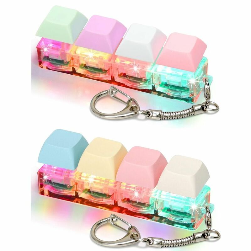 Fun Toys Keyboard Clicker with LED Light Stress Relief with Keychain Keyboard Fidget Toys Anxiety Decompression