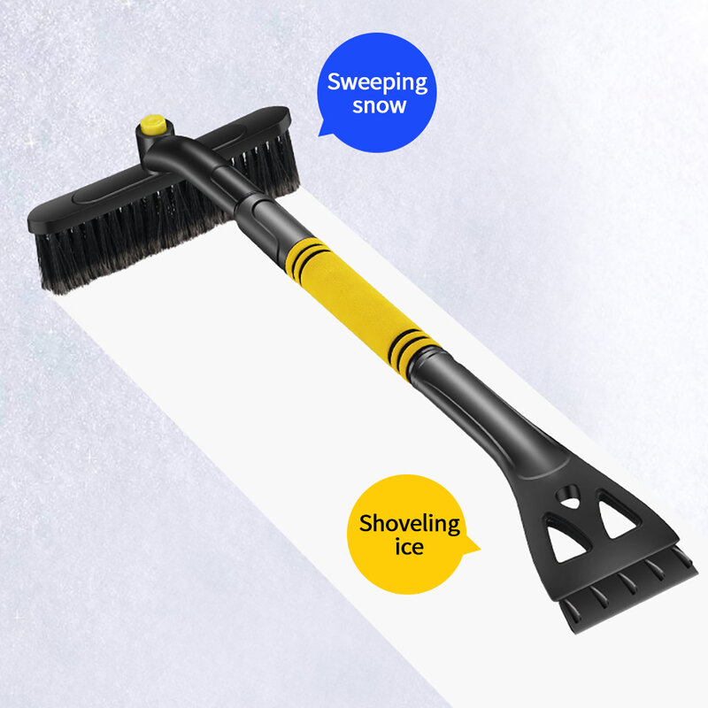 Universal Car Snow Shovel Brush, Telescopic Windshield Deicing Cleaning Tool, Neves destacáveis 3in 1, Ferramentas Raspador de Gelo, Rotação