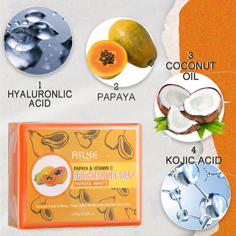 AILKE Naural Kojic Acid Bath Soap for Hyperpigmentation, Brighter Skin, Reduce Blemish, Even Skin Tone, Support Customized LOGO