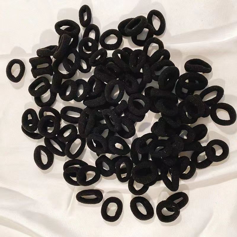 100/300 pezzi elastici per capelli ragazze donne piccolo nero bianco Basic Nylon Ealstic Ponytail Holder Scrunchie accessori per copricapo