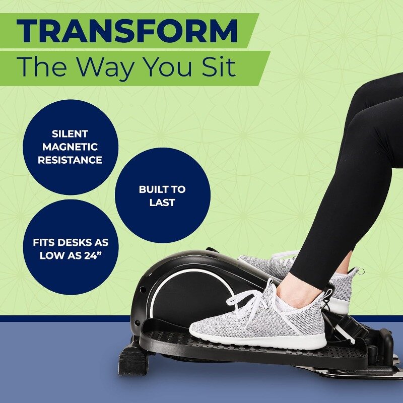 DeskCycle Ellipse Leg Exerciser - Under Desk Elliptical Machine and Foot Pedal Exerciser - Leg Exerciser While Sitting