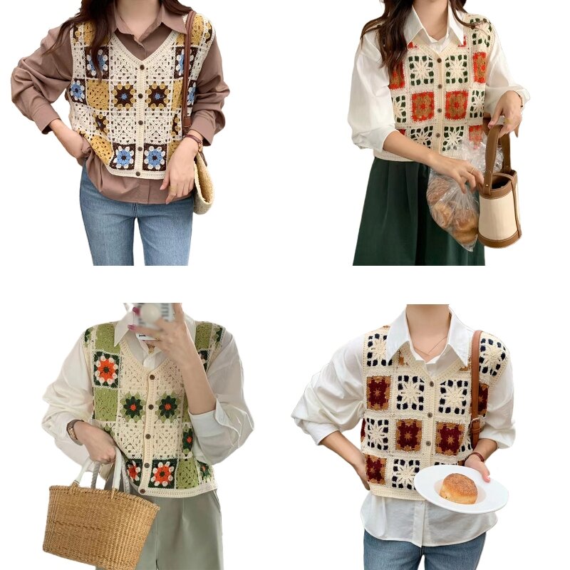 Elegant Hollow Knitted Cardigan Casual Waistcoats Tops Female Summer Outerwear