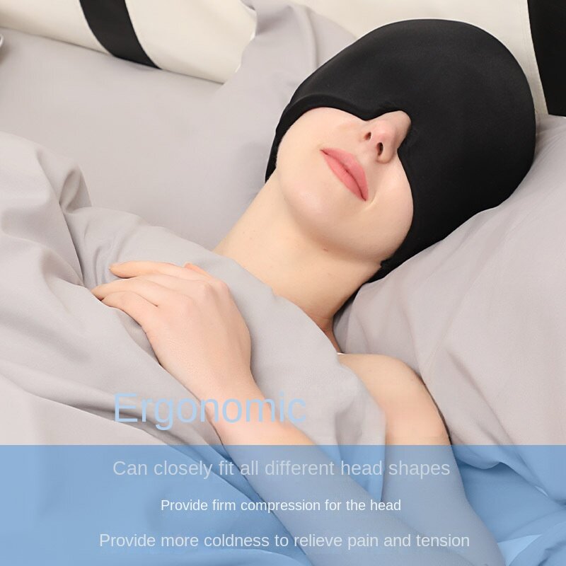Women Girls Gel Migraine Relief Cap Head Hot Cold Therapy Headache Ice Hat Stress Relax Pain Pack Eye Mask Massage Tool