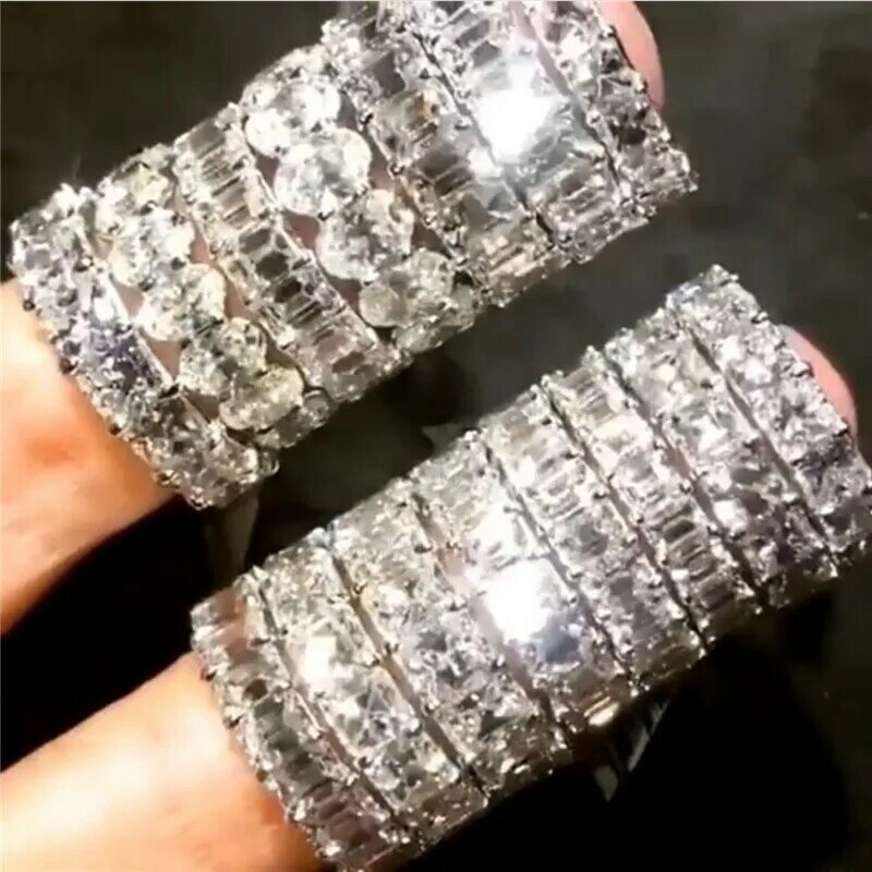 2020 Ewigkeit Versprechen Ring Sterling Silber Zirkon Verlobung Ehering Ringe für Frauen Männer Finger Party Schmuck