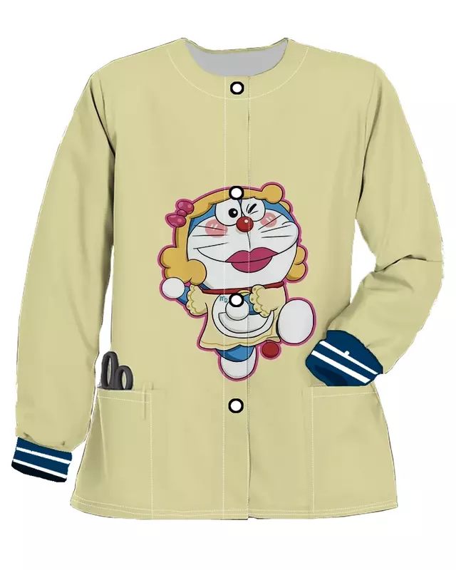 Jaqueta bomber de botão feminina com bolso, Cardigan, Y2K manga comprida, enfermeira, tendências femininas roupas, roupas de outono coreanas, 2023, 2023