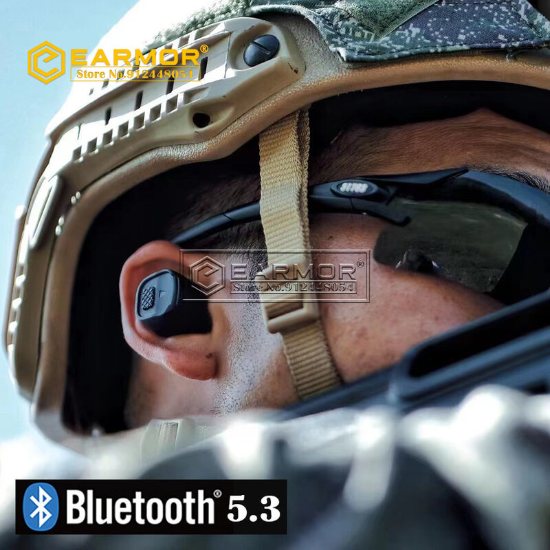 EARMOR Bluetooth tappi per le orecchie M20T BT5.3 Ver militare elettronico riduzione del rumore protezione dell'udito tappi per le orecchie per la caccia al tiro di gamma