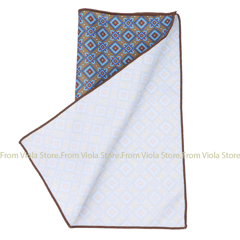 Новый карманный квадратный шелковый галстук 26 см с мультяшным геометрическим принтом для свадебного костюма, аксессуар для подарка для мужчин