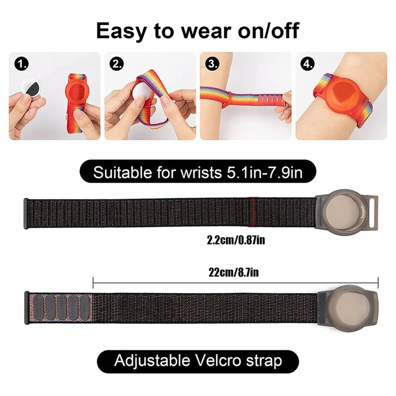 Cinturino per bambini compatibile con, custodia protettiva per Air Tag GPS Tracker Holder con bracciale in Nylon G