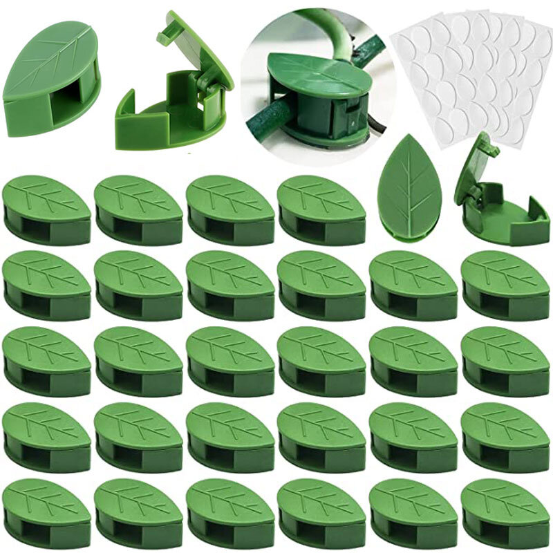 10-30Pcs Plant Climbing Wall Fixture Clips Acrylic Sticker Self-Adhesive Hook Plant Vine Traction Holder Indoor Outdoor Decor