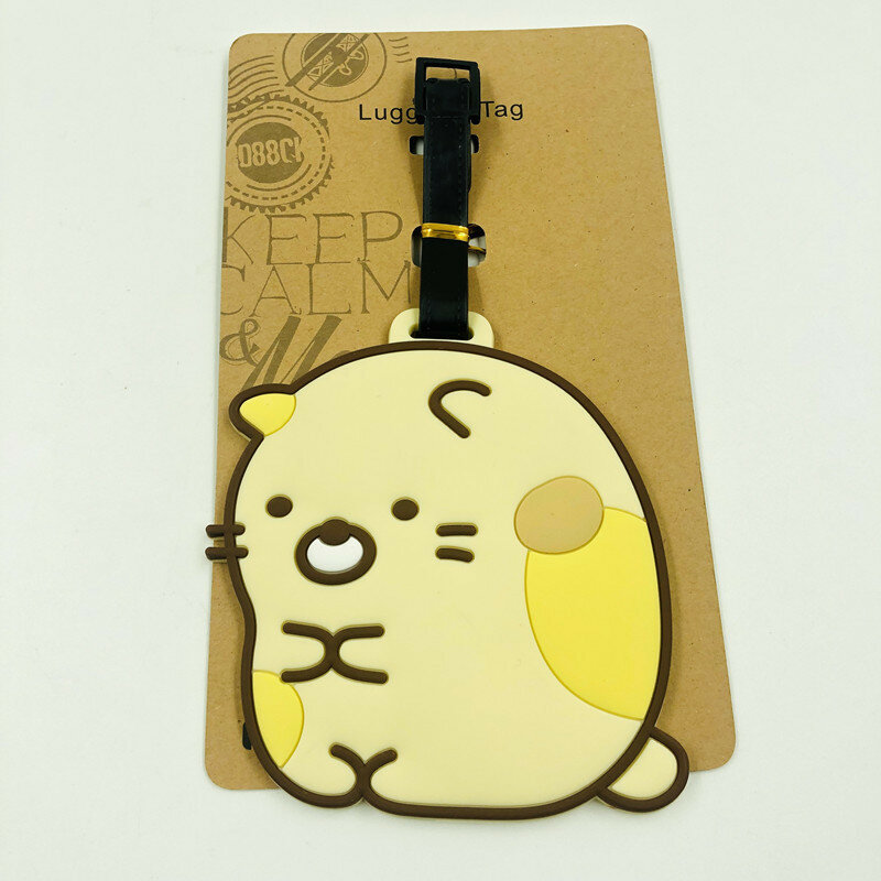 High Quality Cute Japanese Small Animal Travel Accessories Luggage Tag Silica Gel Suitcase ID Addres Holder Baggage Boarding Tag