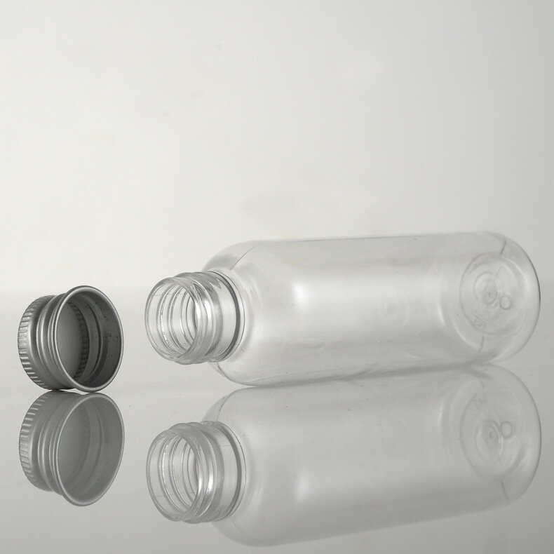 Botol Plastik Bening 5/10/20/30Ml dengan Tutup Sekrup Aluminium Botol Kecil Wadah Kosmetik Kit Perjalanan Botol Botol Isi Ulang Kosong