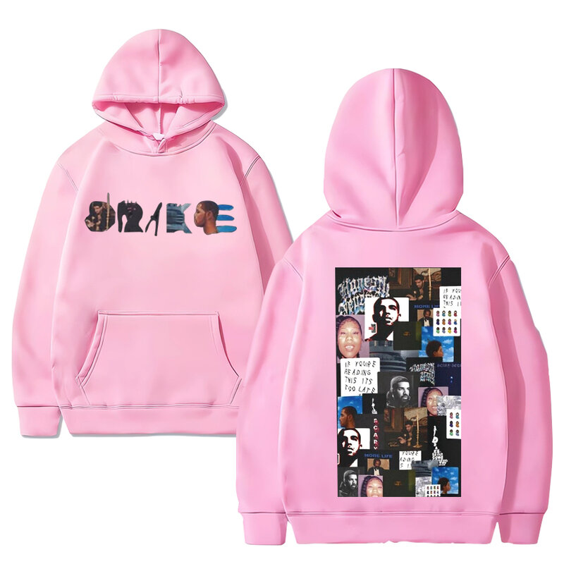Rapper Drake Album Hip Hop felpa con cappuccio uomo donna Y2k Casual allentato moda in pile felpe a maniche lunghe Unisex divertente stampa pullover