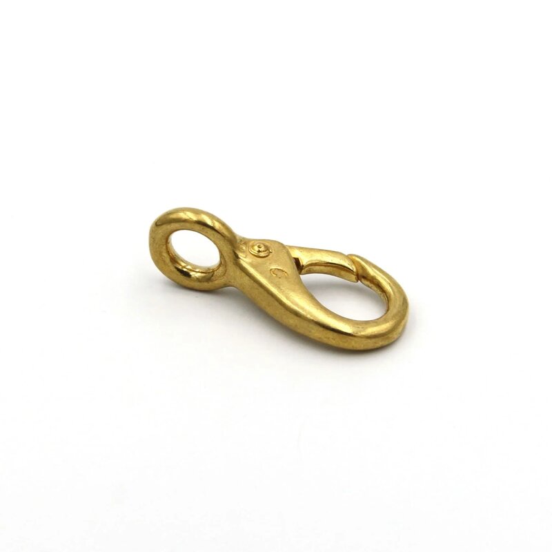 Brass Fixed Round Clasp Lanyard Fasten Hook Snap Clip 10mm