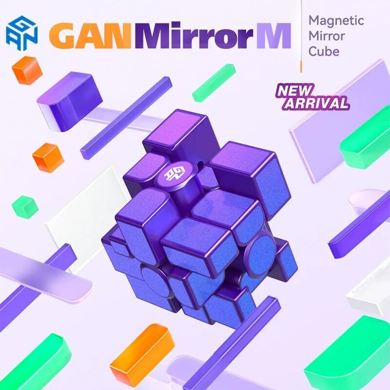 مرآة جان م ، مكعب السرعة السحرية المغناطيسي ، بدون لصق ، مرآة جان M Cubo Magico Puzzle