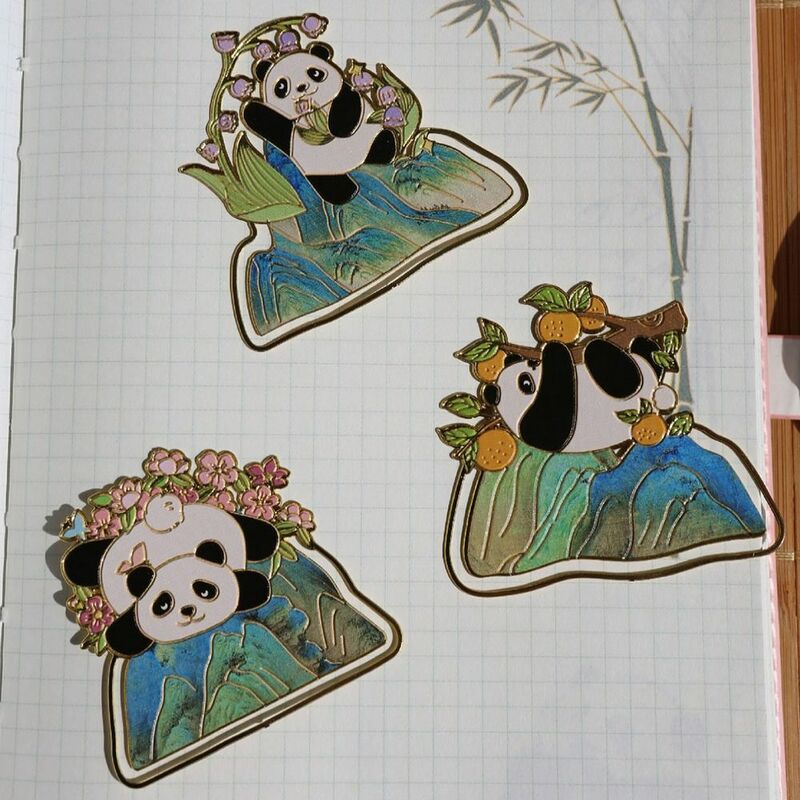 Panda Bookmark Chinese Style Creative Bookmarks Tassel Pendant Student Gift School Stationery Metal Bookmark High Quality