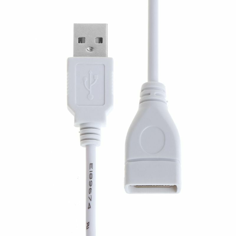 USB 케이블 새로운 28cm USB 2.0 남성-여성 확장 익스텐더 흰색 케이블 Wit Dropship