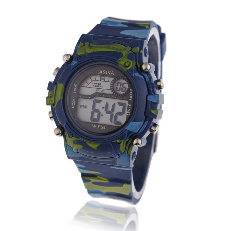 Детские спортивные часы, водонепроницаемые камуфляжные электронные наручные часы для экспедиции на открытом воздухе, Многофункциональные цифровые наручные часы для мальчиков