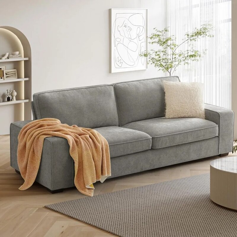 Sofa duduk Loveseat 88 inci, dengan dudukan dalam, Sofa kursi cinta Chenille Modern untuk ruang tamu dengan penutup yang dapat dilepas, berlapis kain 2 tempat duduk