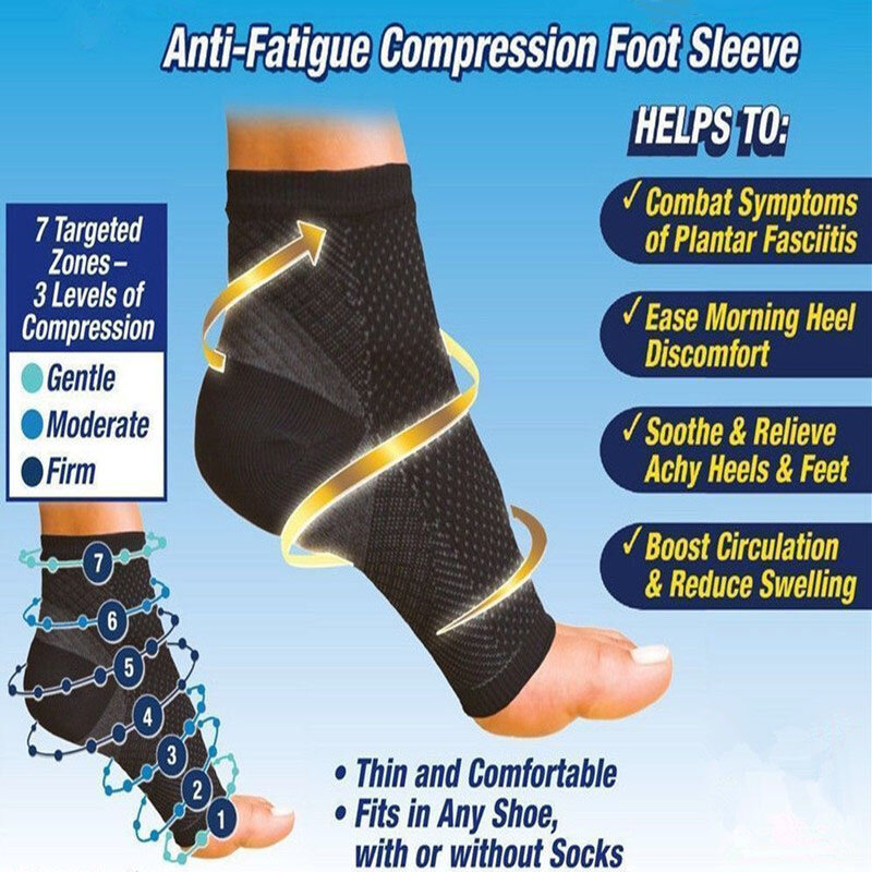 2 Pairs Mens Women Sports Socks Anti Fatigue Compression Foot Socks Foot Angel Ankle Socks Outdoor Breathable Sleeve Brace Socks
