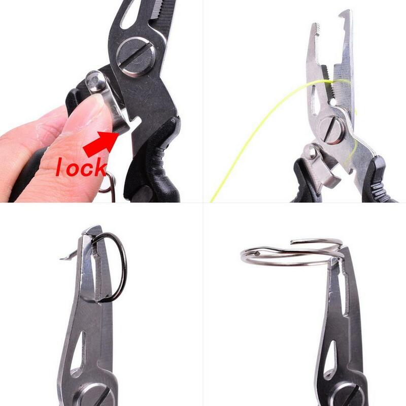 ประมง Plier Scissor Braid Line Lure Cutter Hook Remover เครื่องมือตัดปลาใช้แหนบสีดำสีฟ้าสีส้มสีเหลืองกรรไกร