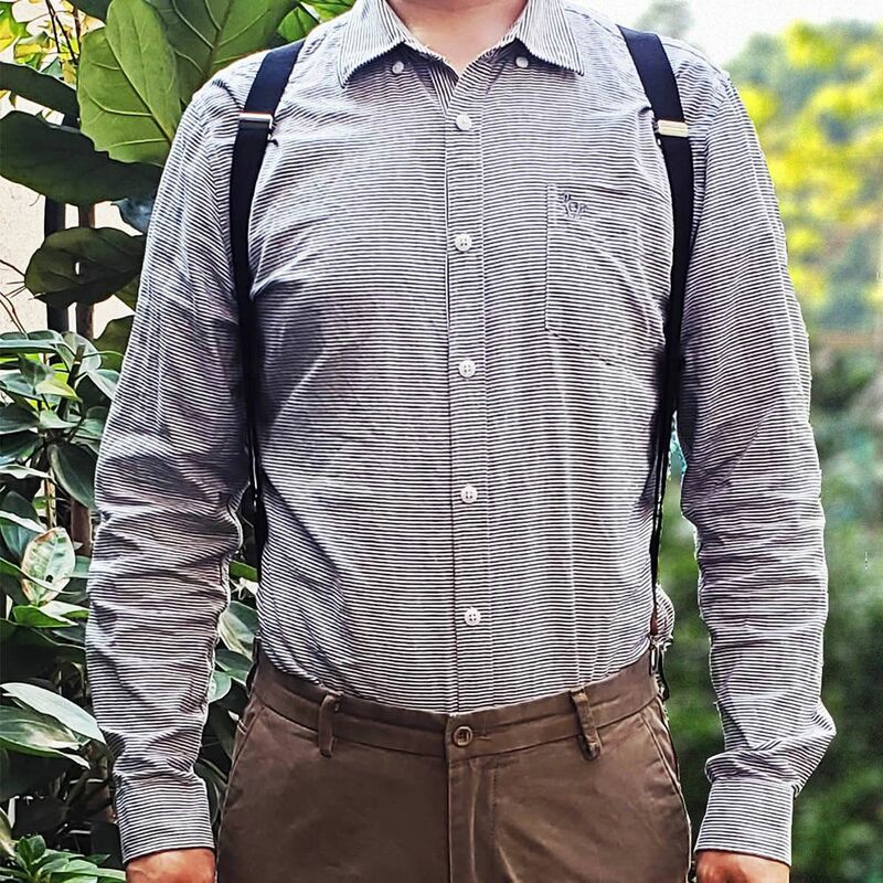 Celana Panjang Tali รัดตัวยึดสายสำหรับสุภาพบุรุษปรับสายได้เข็มขัดยืดสายเอี๊ยมคลิปหนีบกางเกงแบบหนีบ