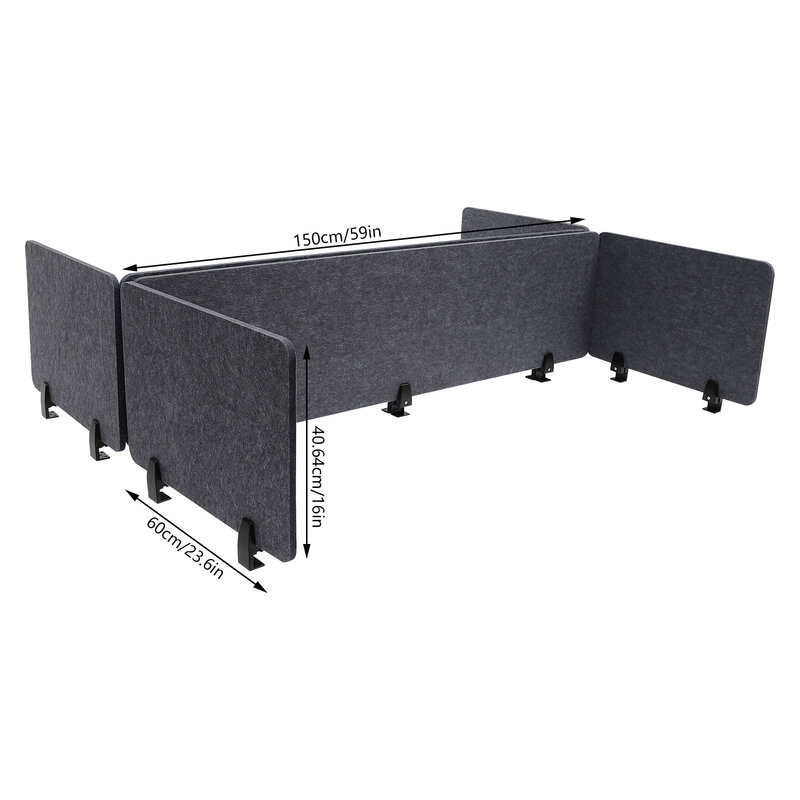 Stand Up Desk Store ReFocus Raw, зажимной акустический разделитель стола, установленная панель конфиденциальности, снижение шума и визуальные характеристики, An