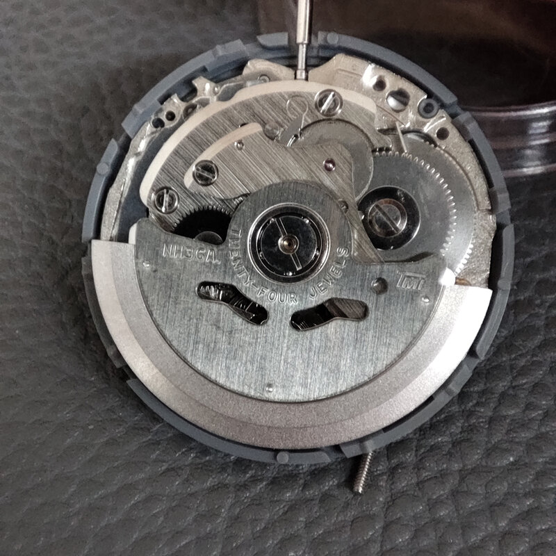 Reloj Mecánico NH36 Original de Japón, movimiento chino e inglés, fecha, semana, automático, corona de 3,8 en punto, piezas de repuesto