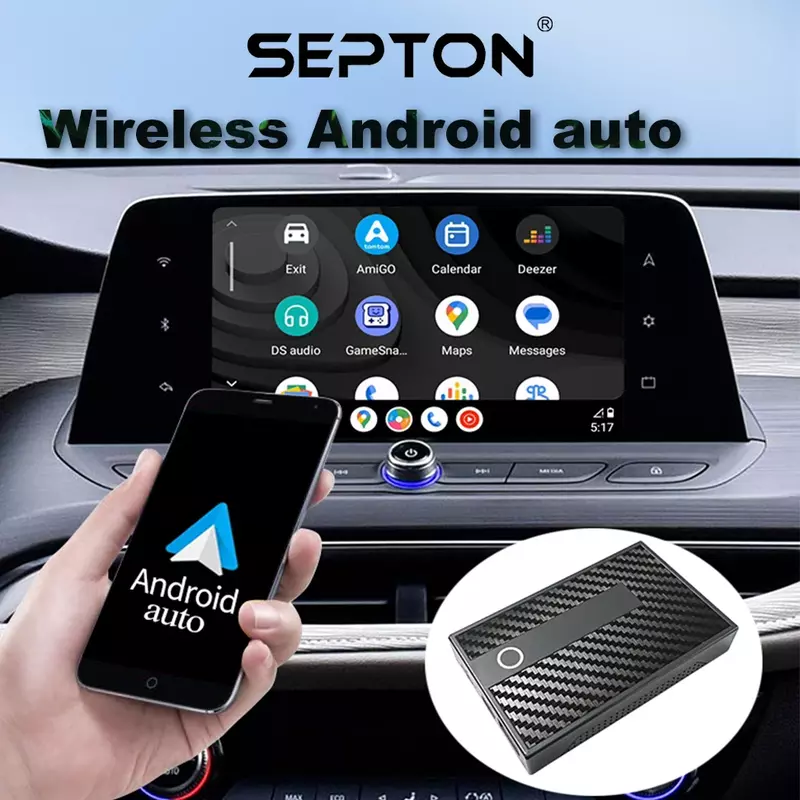 SPTON Carplay Smart Ai Box Wireless CarPlay Android Auto Adapter Wired To Wireless Car Accessories Supports for Netflix YouTube