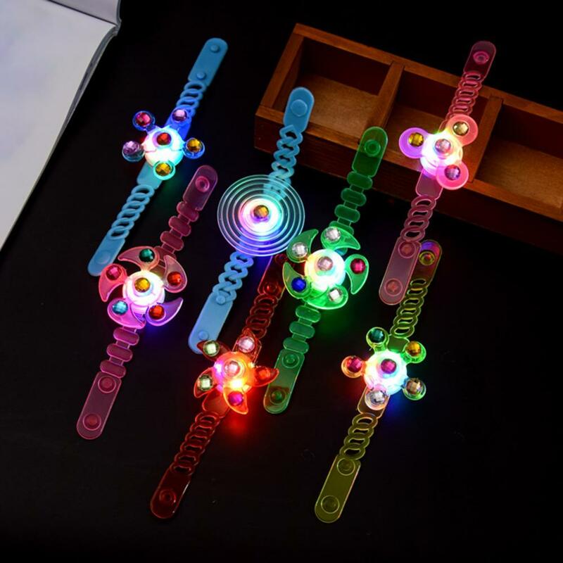 Groothandel En Dropshipping! Spinnen Top Lichtgevende Verstelbare Draagbare Ring Polsband Fidget Spinner Speelgoed Armband Voor Kinderen