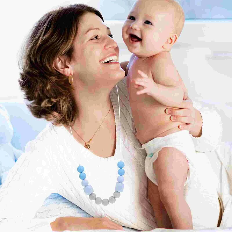 Kontrast farbe Halskette Baby Beißring Kinderspiel zeug Kinder Stillen Stillen Silikon Beiß ringe