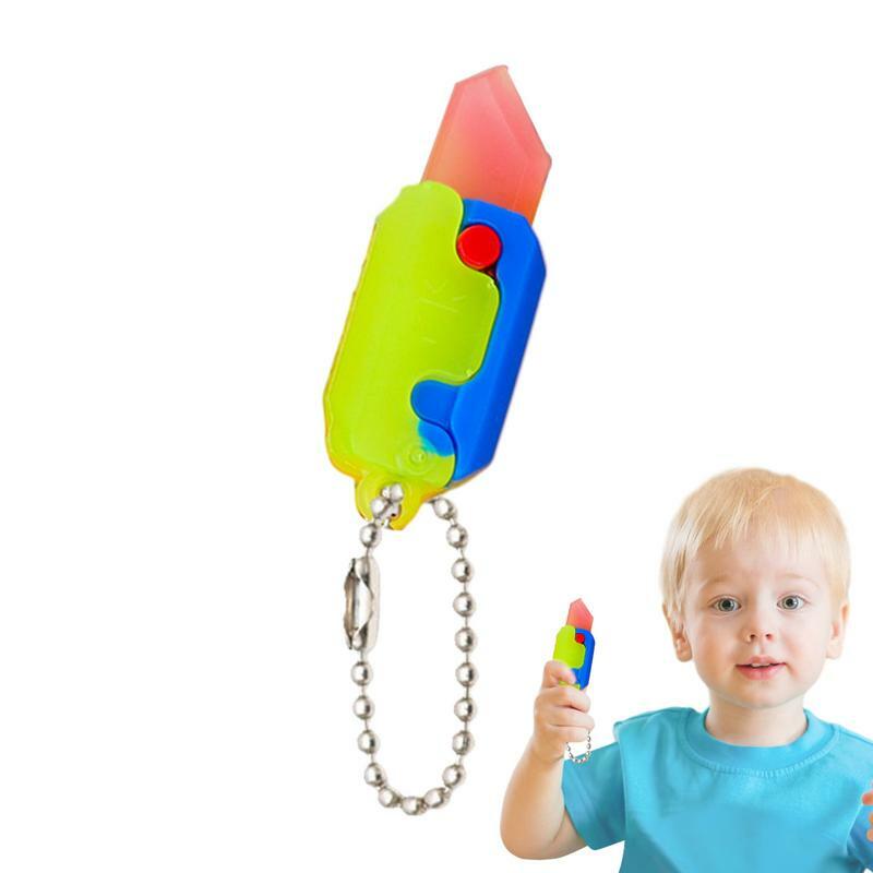Mainan sensorik anak-anak bentuk pisang lobak Fidget mainan anak-anak latihan jari mainan hiburan anak laki-laki perempuan lucu tas liontin