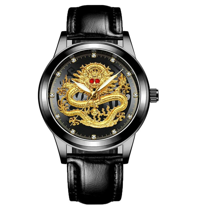 Luxury Mens Black Stainless Steel Watches Fashion Men Business Diamond Quartz Watch Man Luminous Clock Montre Homme